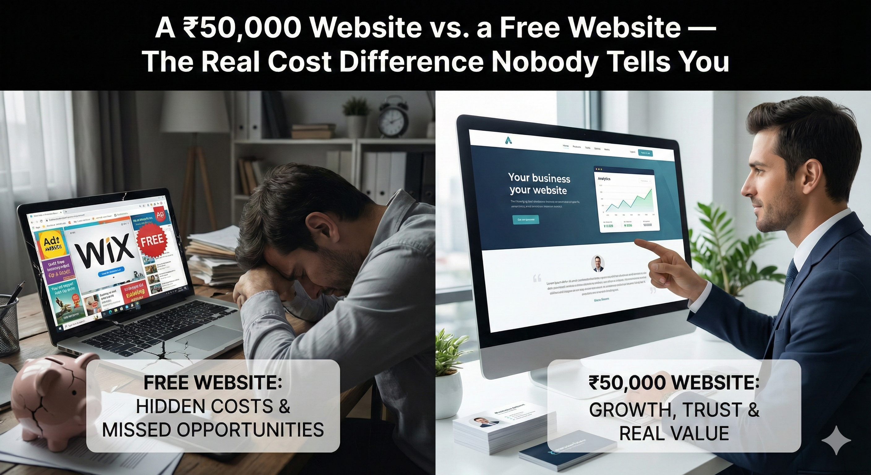 A ₹50,000 Website vs. a Free Website — The Real Cost Difference Nobody Tells You